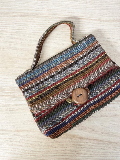 vintage 70s au terroir hand - woven mini handbag - good market thrift store