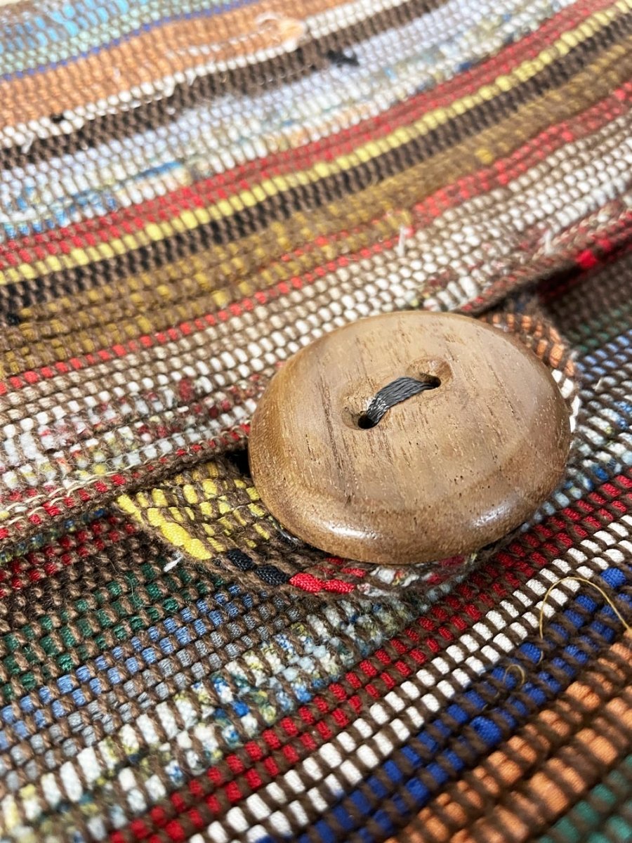 vintage 70s au terroir hand - woven mini handbag - good market thrift store