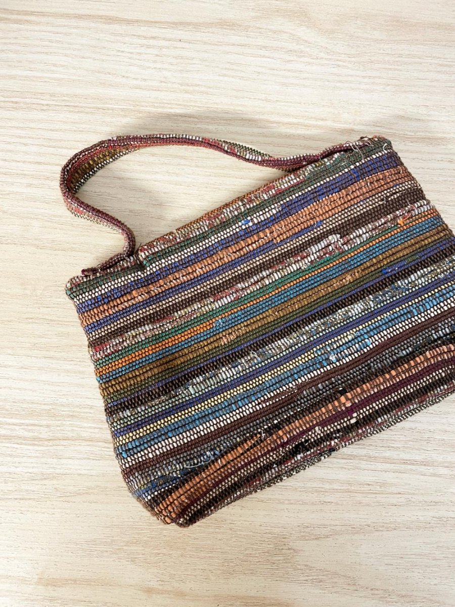 vintage 70s au terroir hand - woven mini handbag - good market thrift store