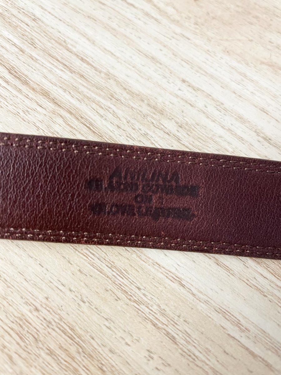 brighton cognac leather belt with brass buckle | made in USA - good market thrift store