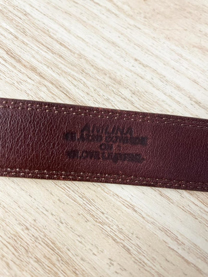 brighton cognac leather belt with brass buckle | made in USA - good market thrift store