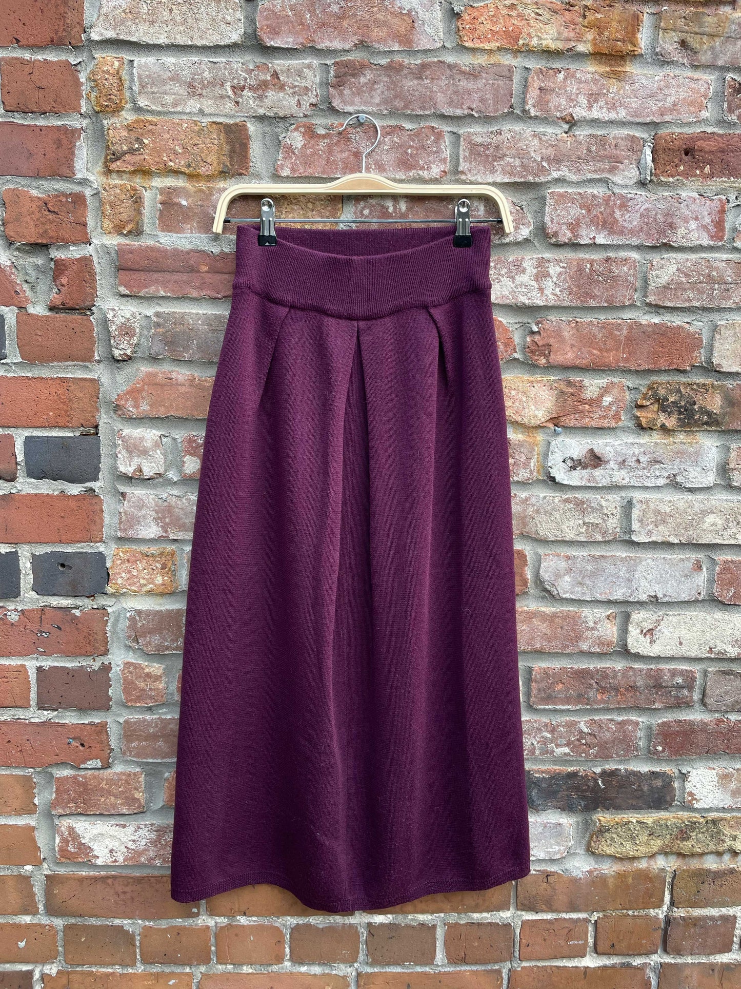 vintage marcelle danan wool-blend knit midi skirt