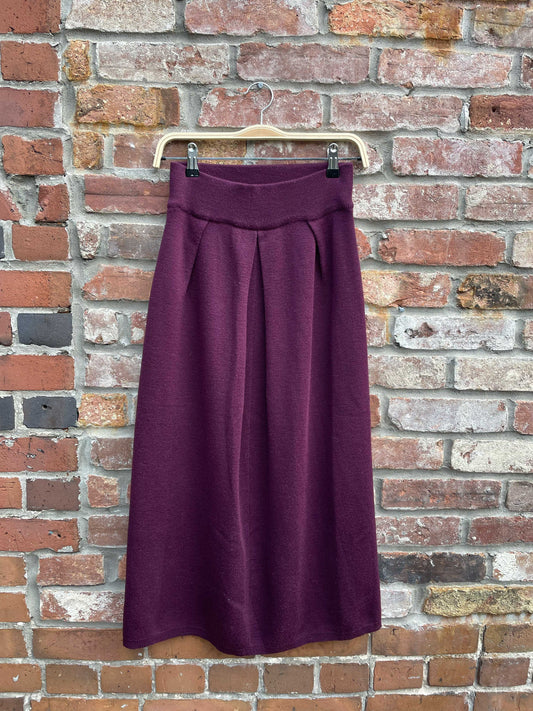 vintage marcelle danan wool-blend knit midi skirt