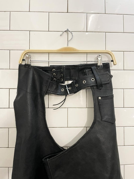 vintage 90s genuine leather chaps - good market thrift store