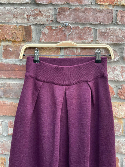 vintage marcelle danan wool-blend knit midi skirt