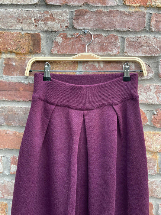 vintage marcelle danan wool-blend knit midi skirt