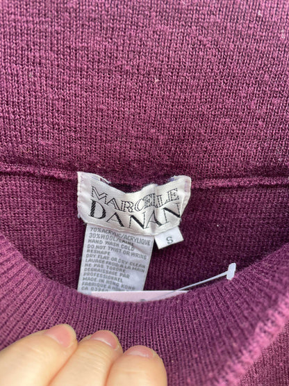 vintage marcelle danan wool-blend knit midi skirt