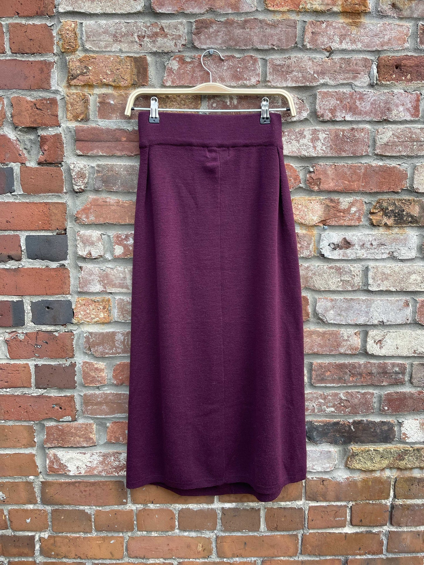 vintage marcelle danan wool-blend knit midi skirt