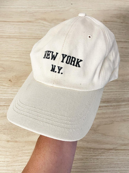 new york embroidered cotton baseball cap - good market thrift store
