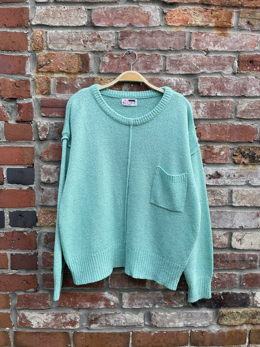 vintage 80s above average knit pocket crew