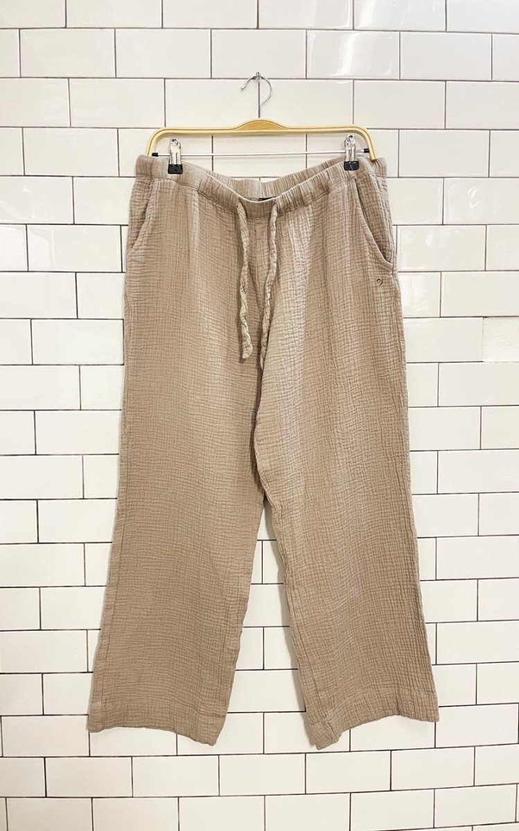 tamara h gauze cotton wide leg pants - good market thrift store