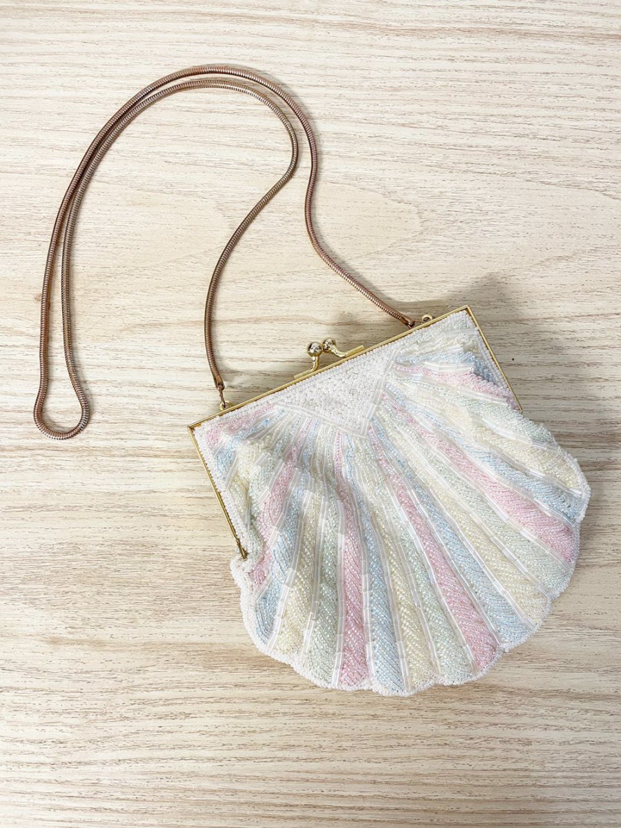 vintage andre cellini seashell beaded shoulder bag - good market thrift store
