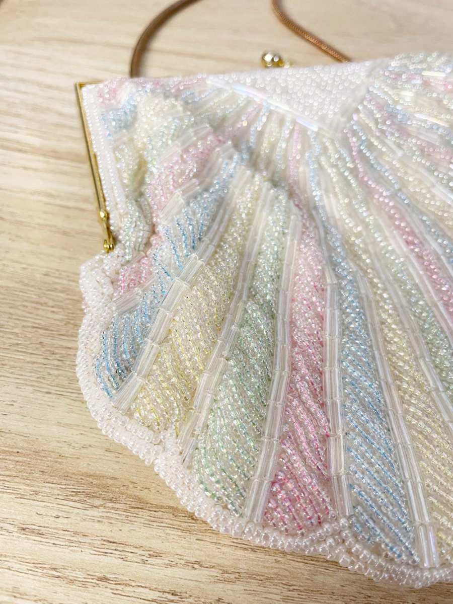 vintage andre cellini seashell beaded shoulder bag - good market thrift store