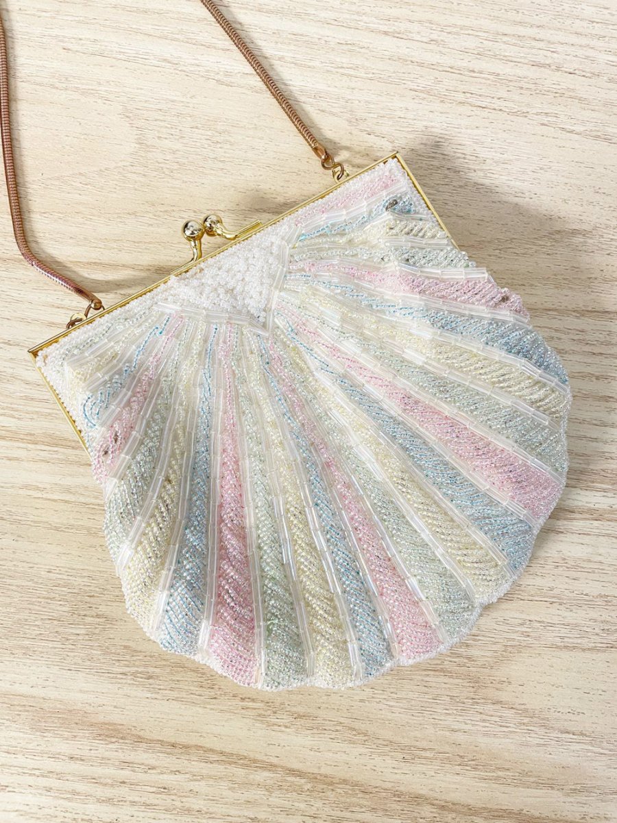 vintage andre cellini seashell beaded shoulder bag - good market thrift store