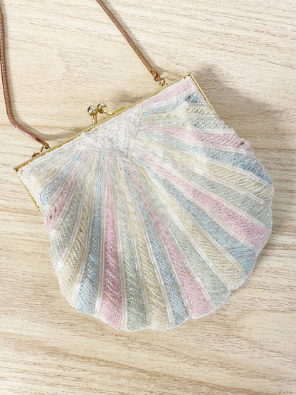 vintage andre cellini seashell beaded shoulder bag - good market thrift store