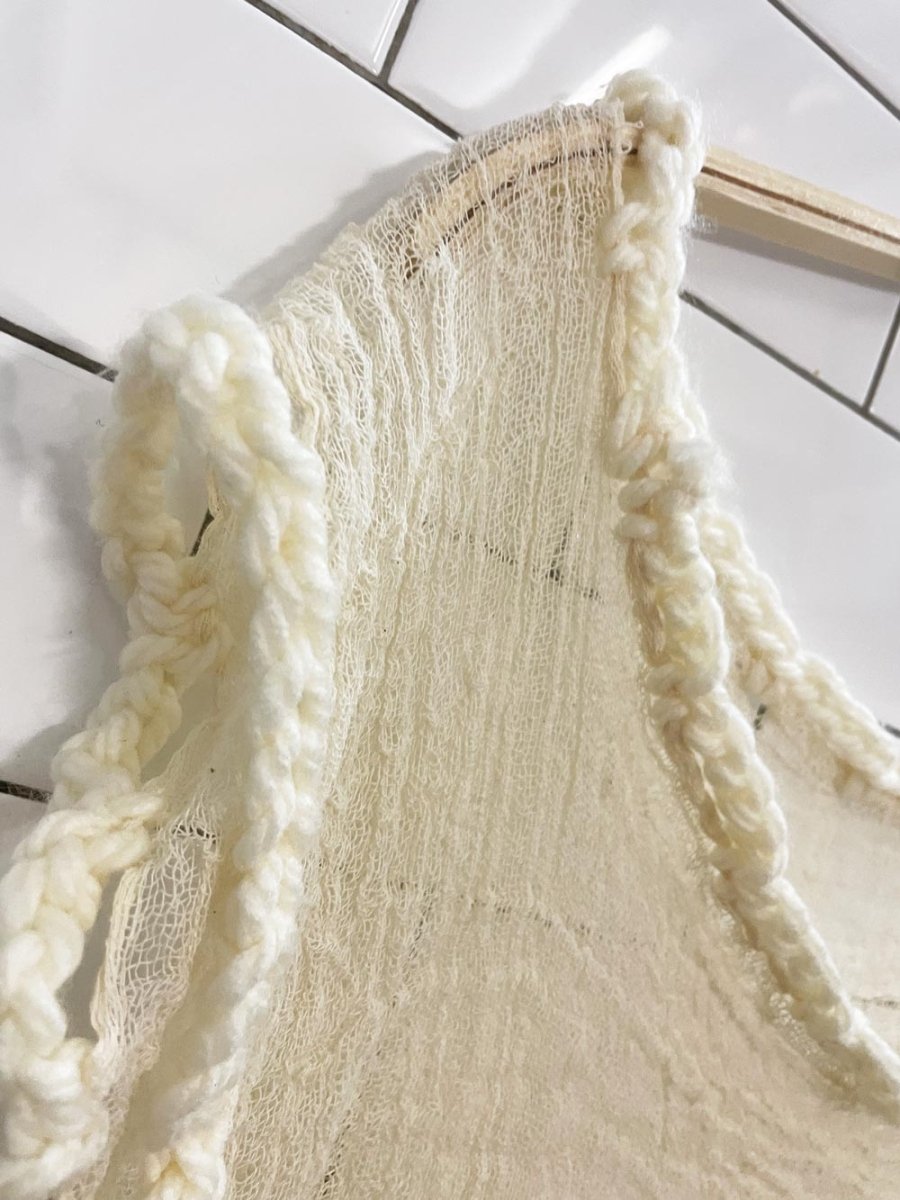 boho artsy rave festival web knit shawl shrug - good market thrift store