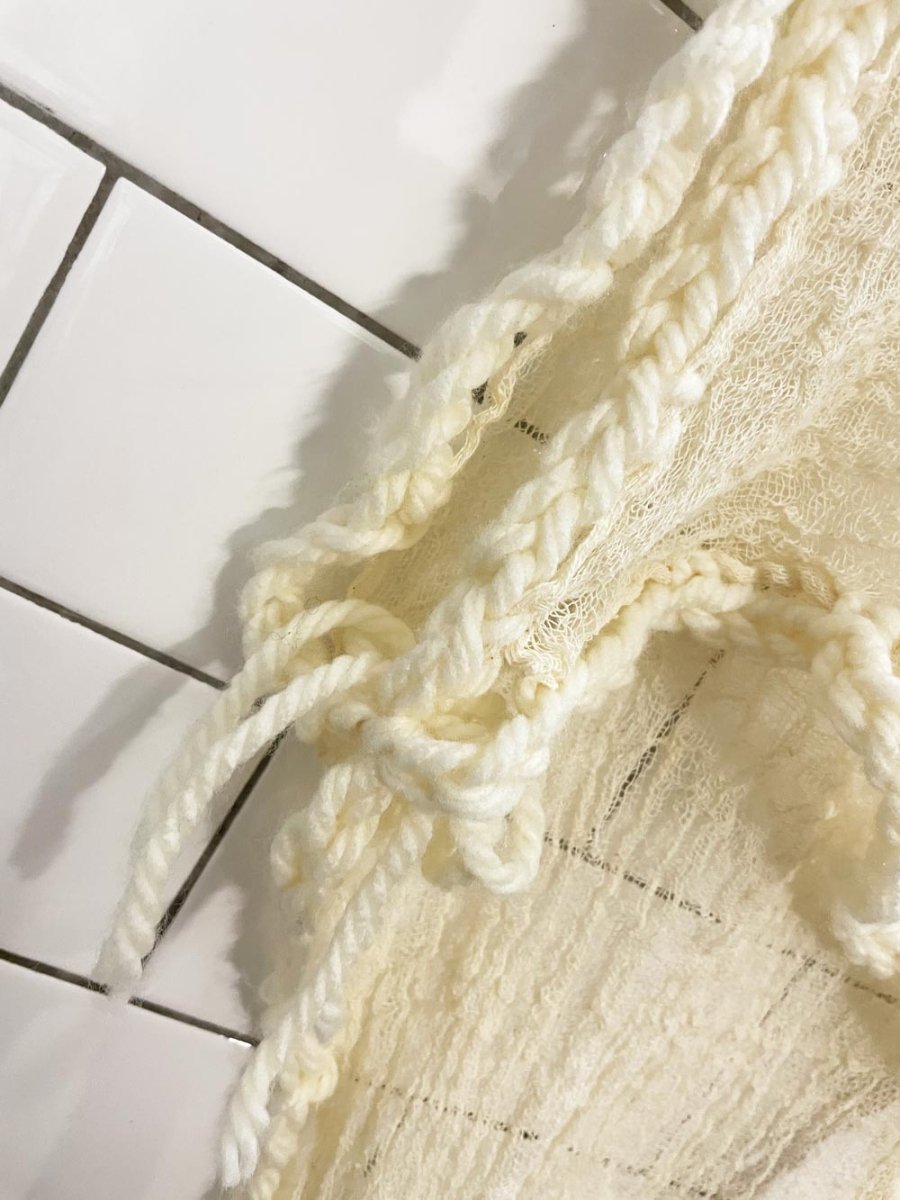 boho artsy rave festival web knit shawl shrug - good market thrift store