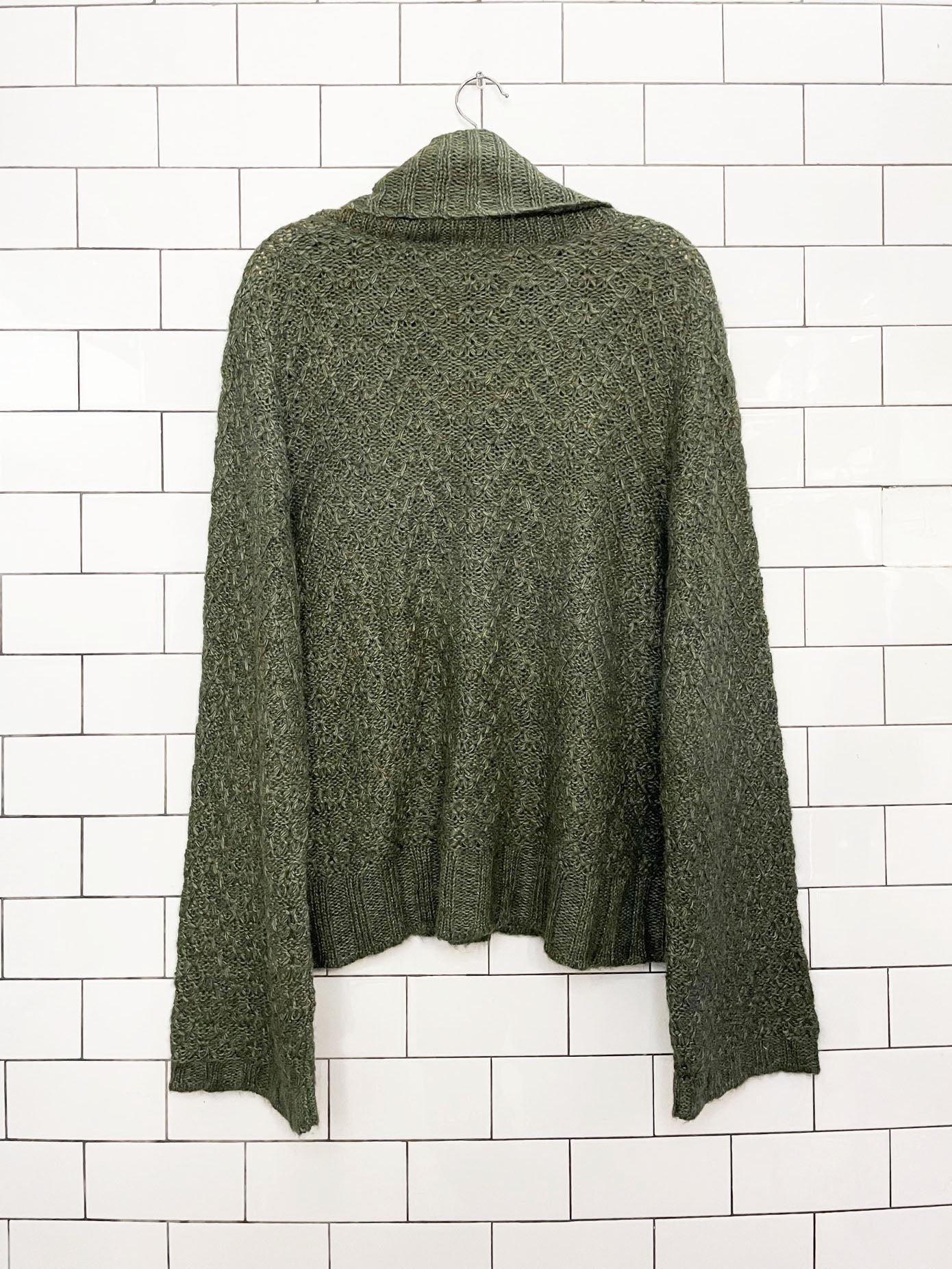 peruvian connection alpaca-blend soft knit bell sleeve turtleneck sweater