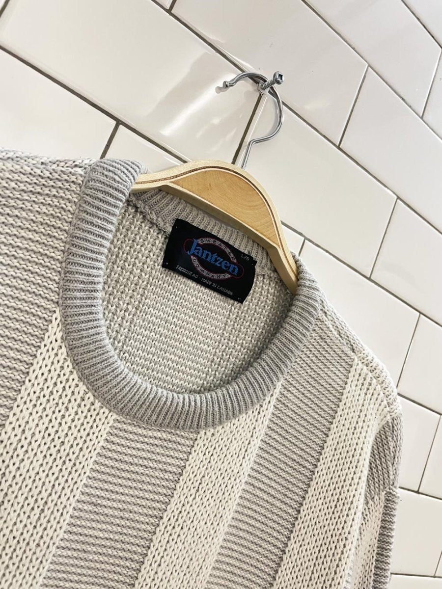 vintage 90s janzten cotton knit dad sweater - good market thrift store