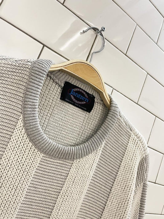 vintage 90s janzten cotton knit dad sweater - good market thrift store