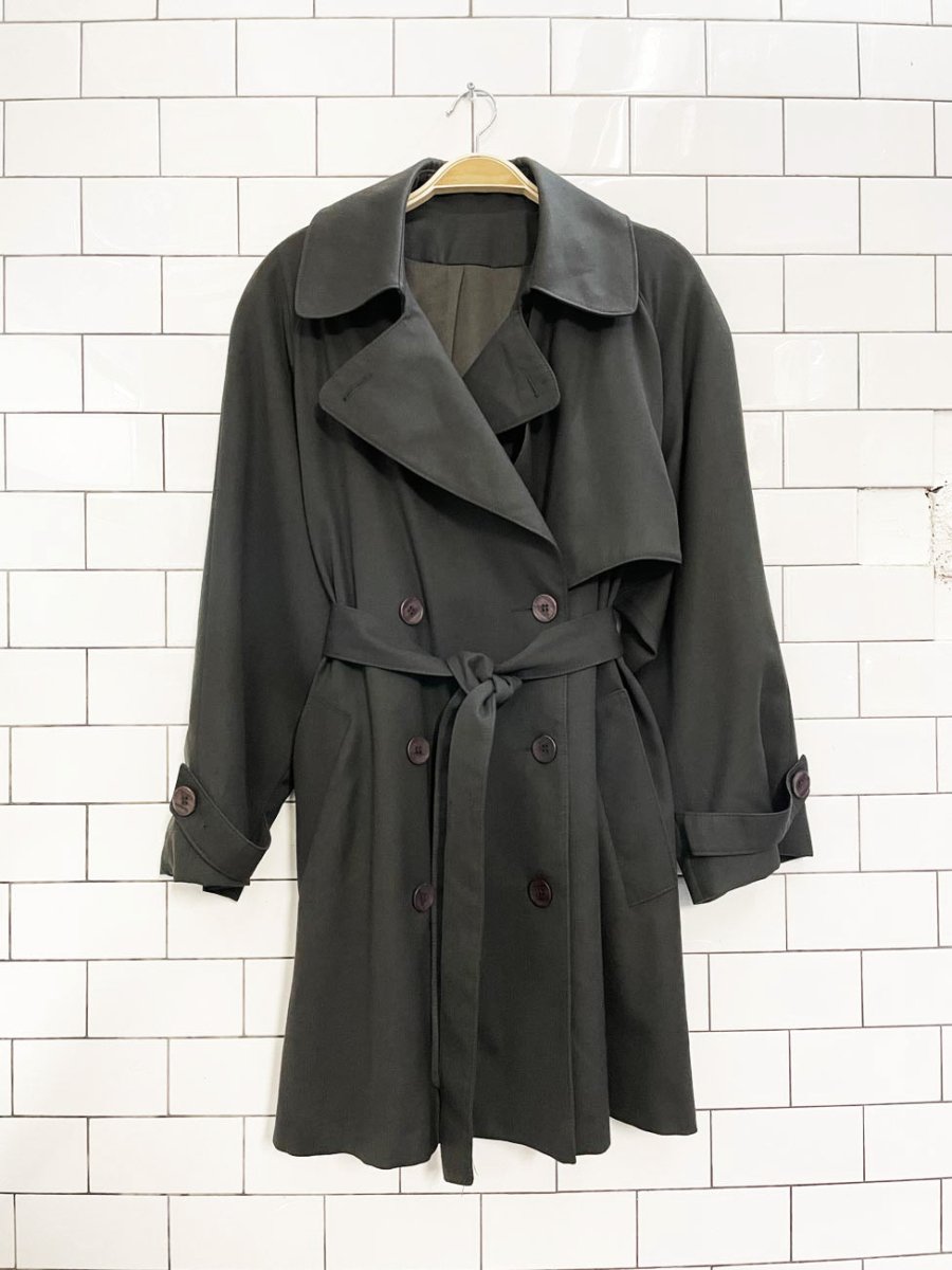 vintage trilogi 100% wool short trench coat - good market thrift store