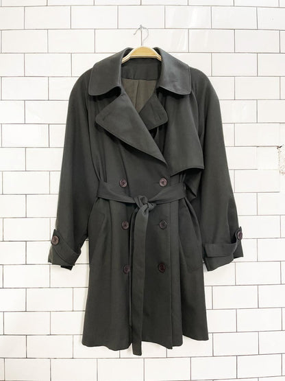 vintage trilogi 100% wool short trench coat - good market thrift store