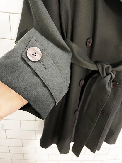 vintage trilogi 100% wool short trench coat - good market thrift store