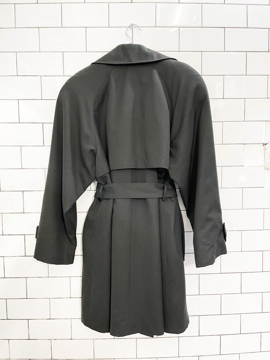 vintage trilogi 100% wool short trench coat - good market thrift store