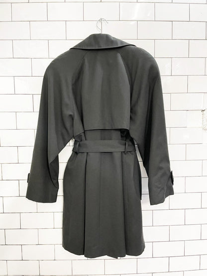 vintage trilogi 100% wool short trench coat - good market thrift store