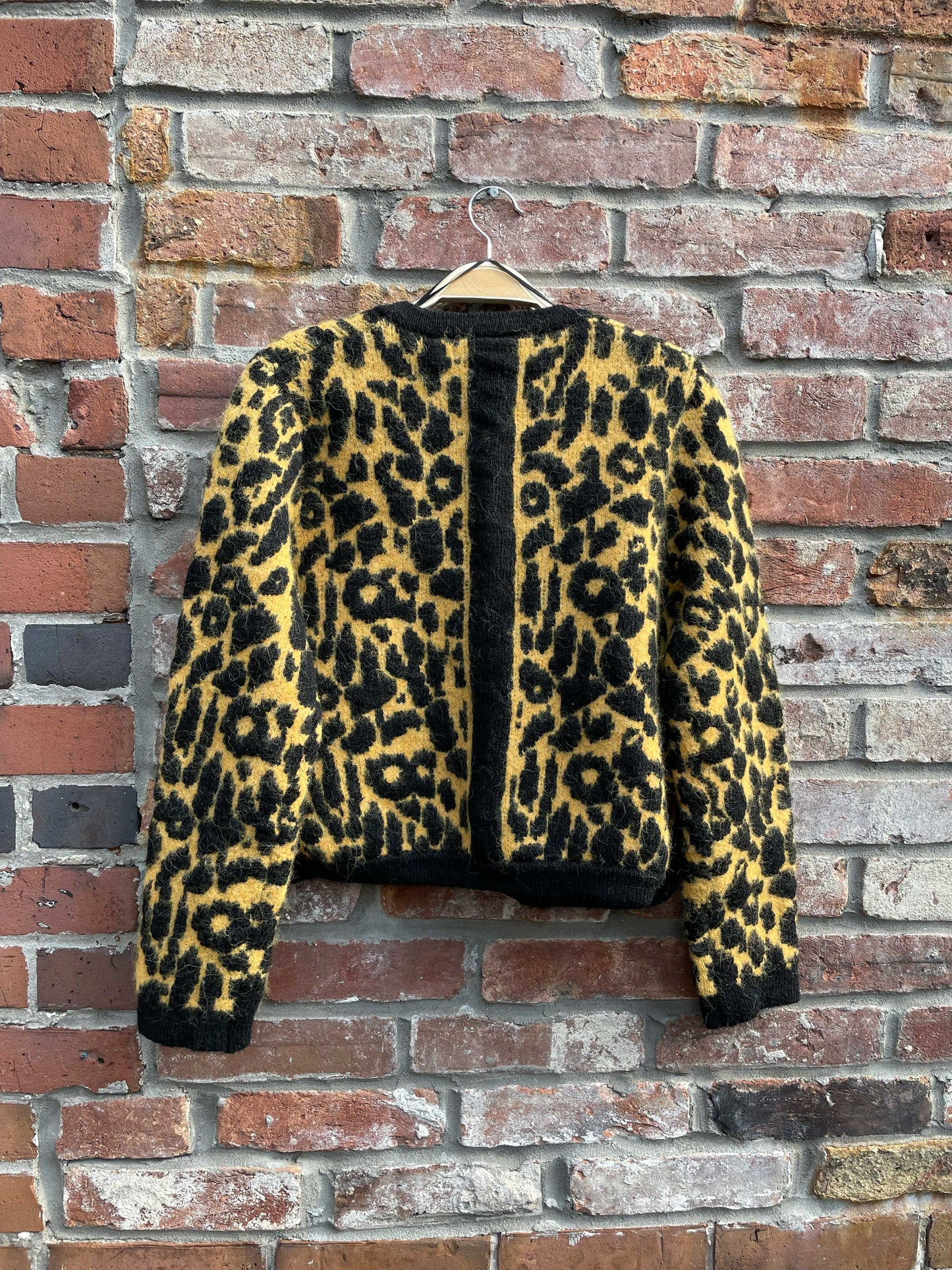 zara wool-alpaca blend jacquard knit cardigan