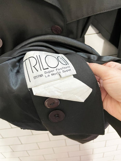 vintage trilogi 100% wool short trench coat - good market thrift store