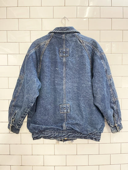 vintage 90s IONA sherpa lined denim bomber jacket - good market thrift store