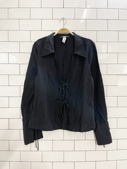 h&m corset tie - front vamp blouse - good market thrift store