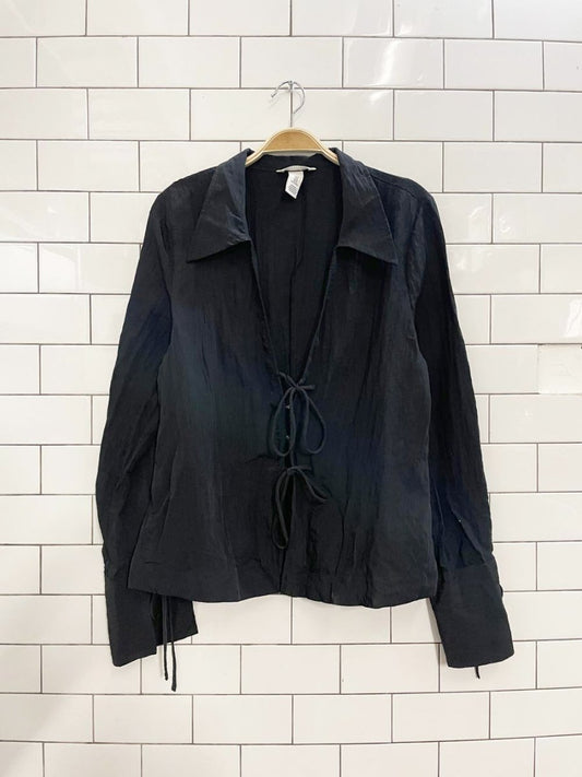 h&m corset tie - front vamp blouse - good market thrift store