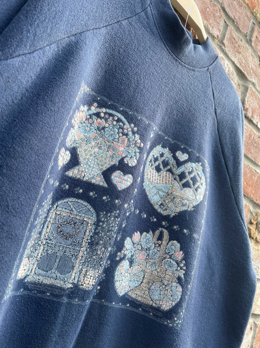 vintage 90s country heart cottage crew