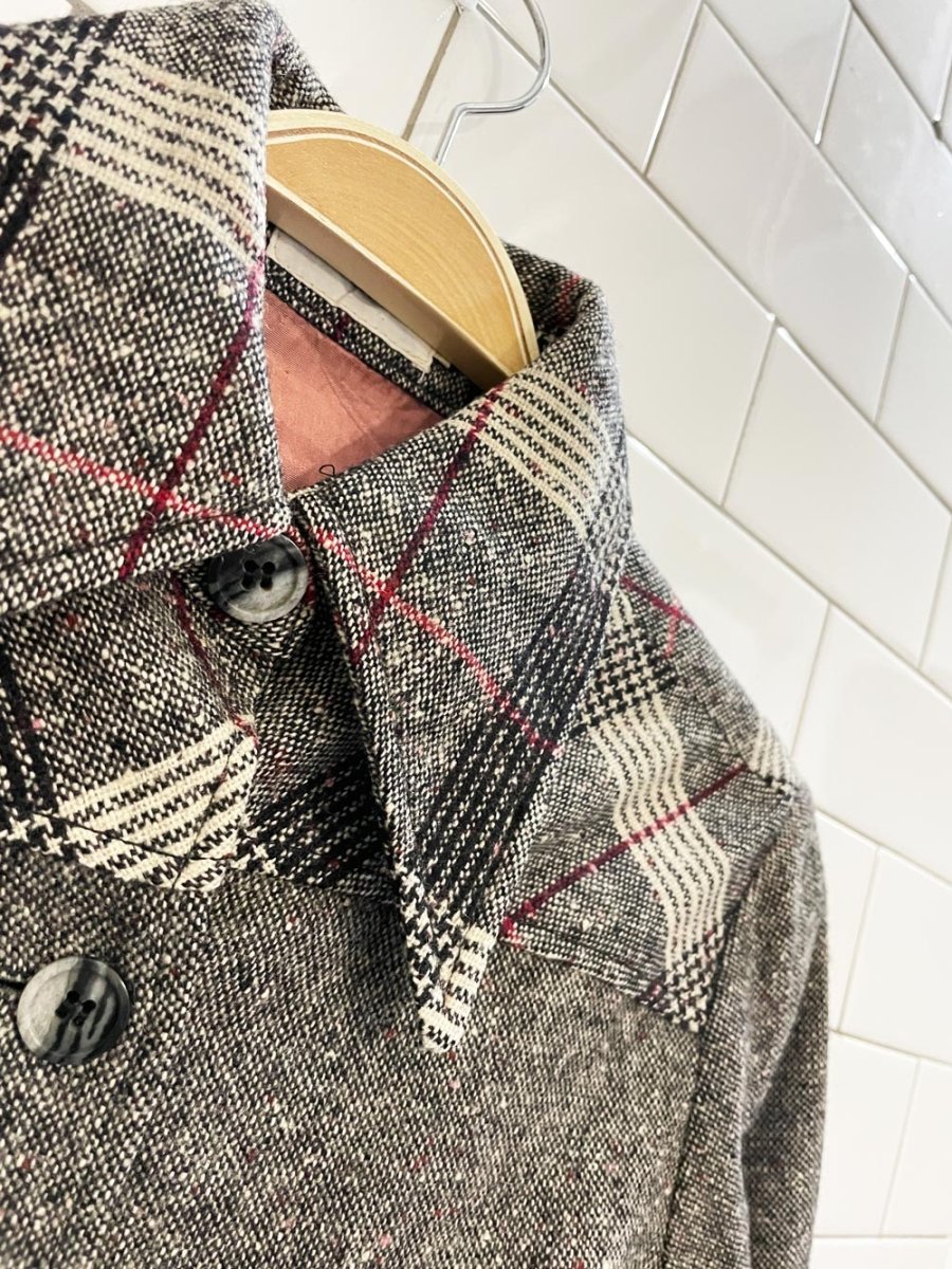 vintage 70s john meyer wool - blend belted shirt jacket - good market thrift store