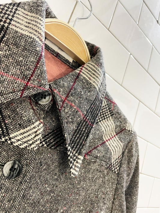 vintage 70s john meyer wool - blend belted shirt jacket - good market thrift store