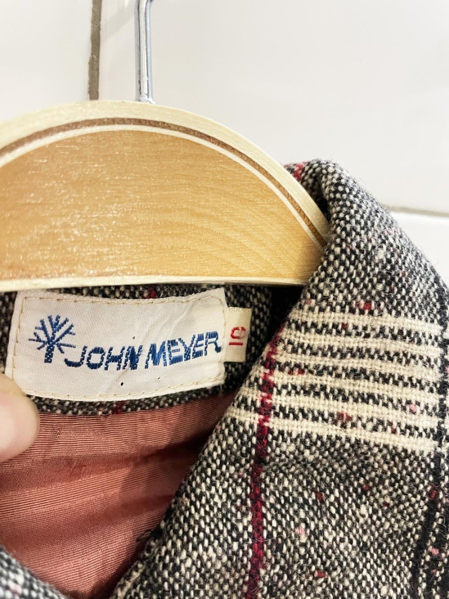vintage 70s john meyer wool - blend belted shirt jacket - good market thrift store