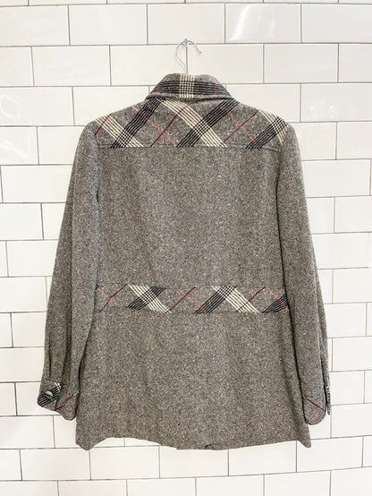 vintage 70s john meyer wool - blend belted shirt jacket - good market thrift store