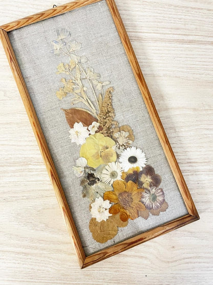 vintage pressed flower art - good market thrift store