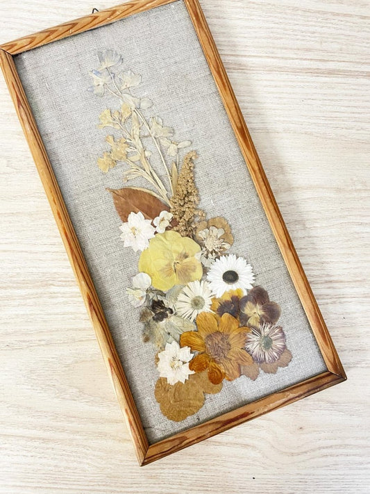 vintage pressed flower art - good market thrift store