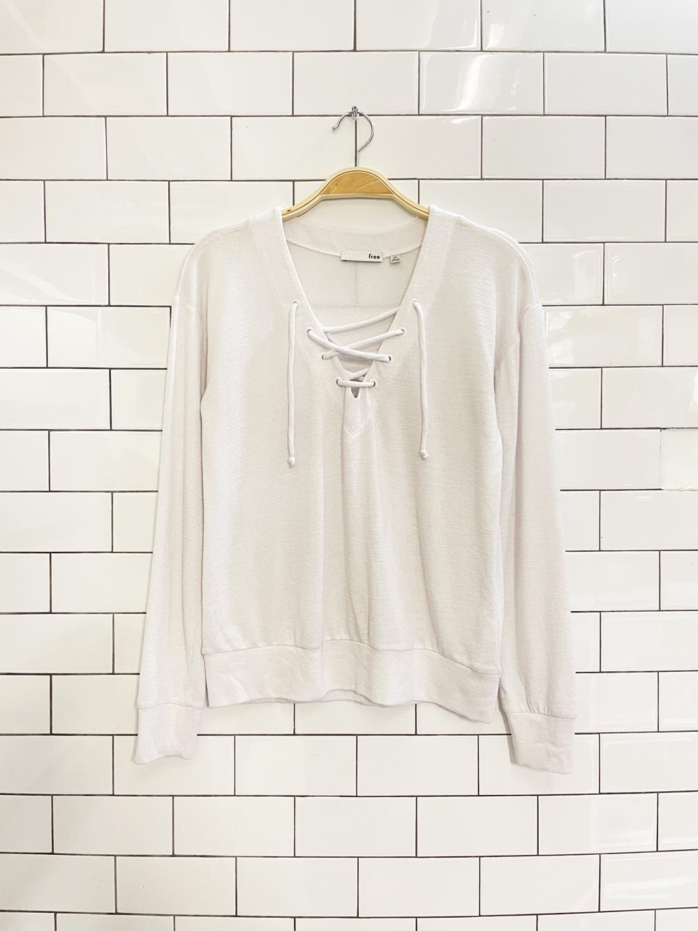 wilfred free antonova knit lace up top - good market thrift store