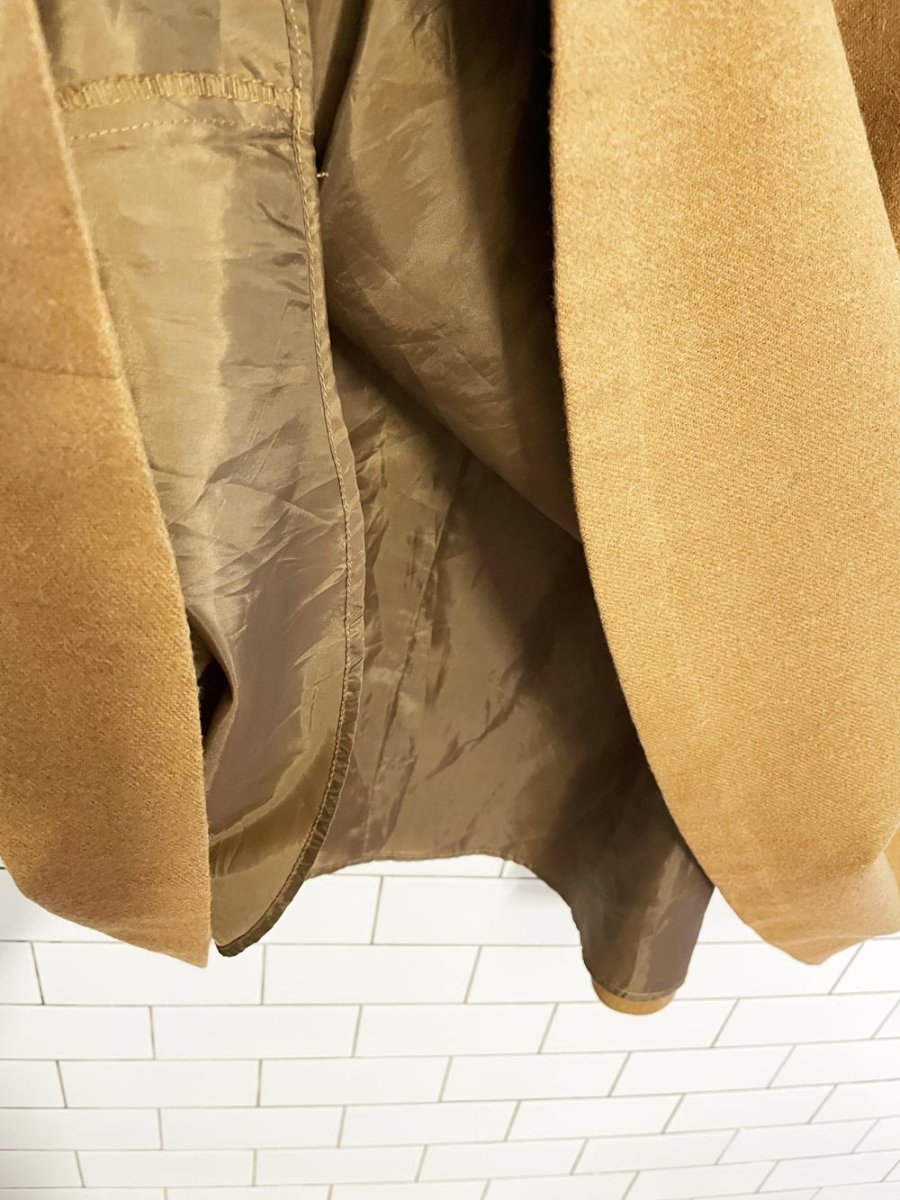 vintage wool basque waist camel midi skirt - good market thrift store