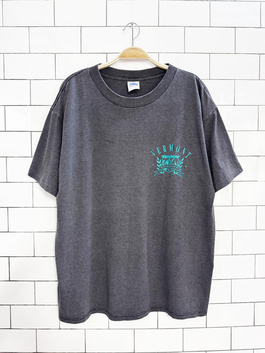 vintage 90s single stitch vermont oversized striped tee | made in USA | miller