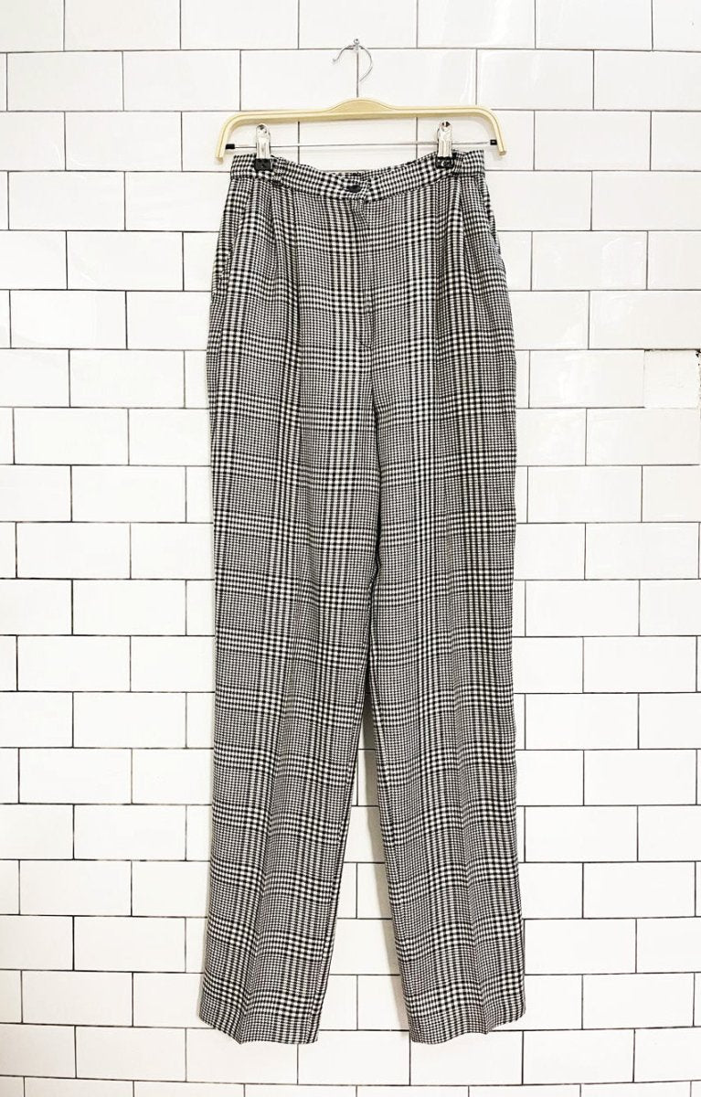 vintage 00s brookside pleated houndstooth trousers | made in USA - good market thrift store