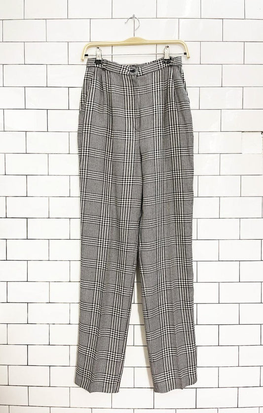 vintage 00s brookside pleated houndstooth trousers | made in USA - good market thrift store