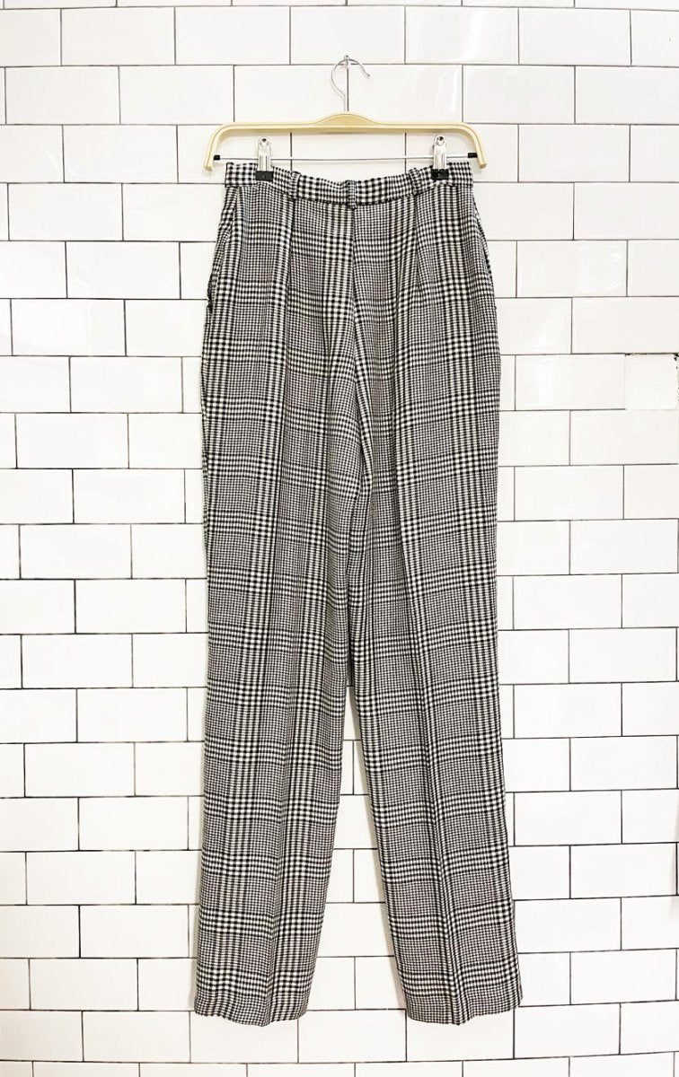 vintage 00s brookside pleated houndstooth trousers | made in USA - good market thrift store