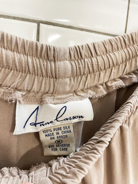 vintage anne carson 100% raw silk loose pant - good market thrift store