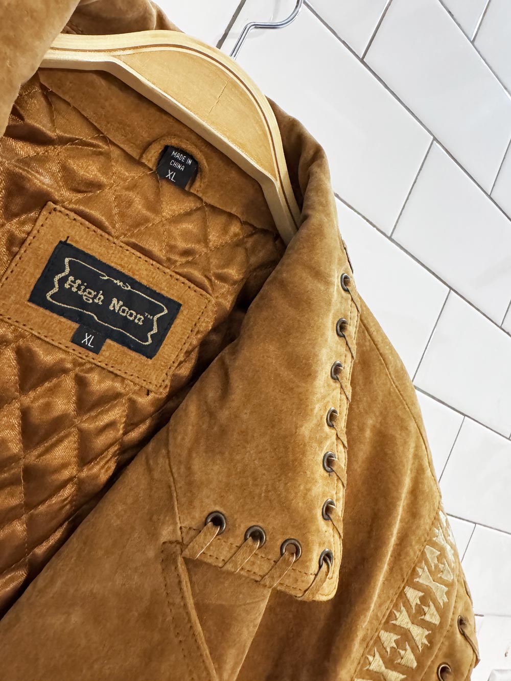 vintage high noon suede tassel trim rancher jacket | leather