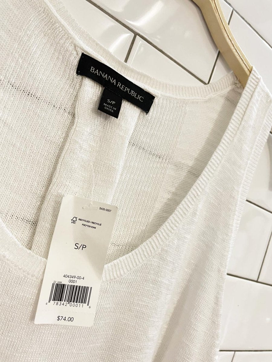 nwt banana republic slub linen - blend tank - good market thrift store